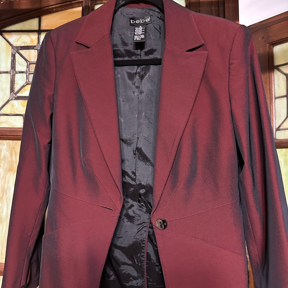 Bebe Women's Deep Shimmering Red Blazer